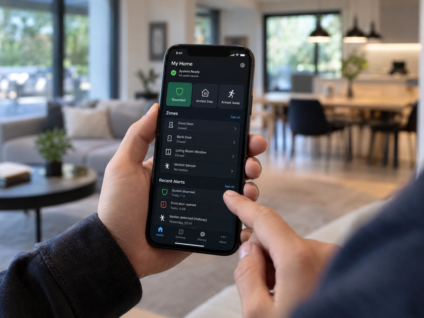 Mobilná aplikácia pre vzdialený dohľad nad zabezpečením